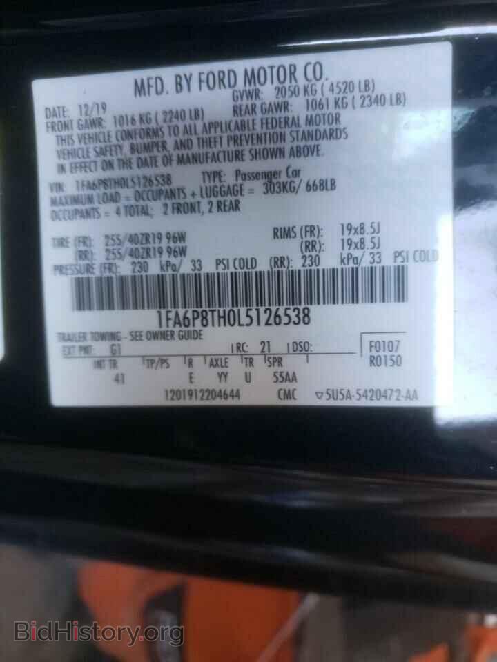 2020 FORD MUSTANG - VIN: 1FA6P8TH0L5126538 - Фото 10