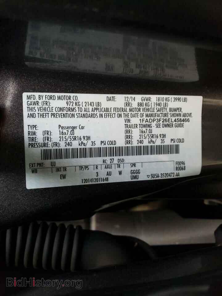 2014 FORD FOCUS - VIN: 1FADP3F26EL458466 - Фото 10
