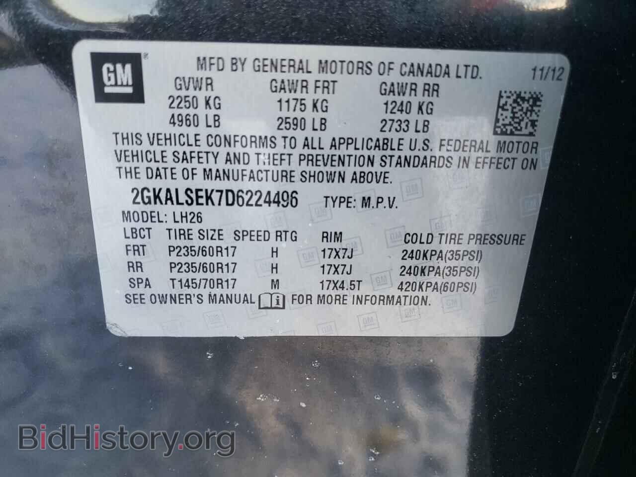2013 GMC TERRAIN - VIN: 2GKALSEK7D6224496 - Photo 10