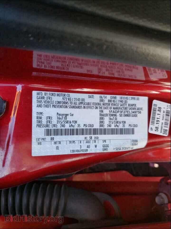 2014 FORD FOCUS - VIN: 1FADP3F27EL349756 - Фото 10
