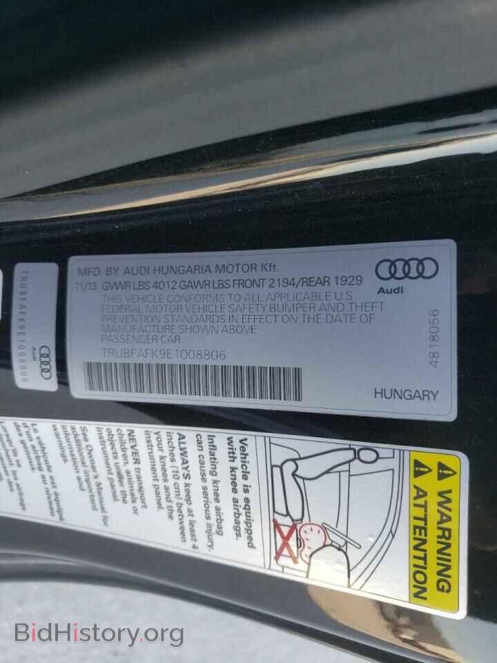 2014 AUDI TT - VIN: TRUBFAFK9E1008806 - Фото 10