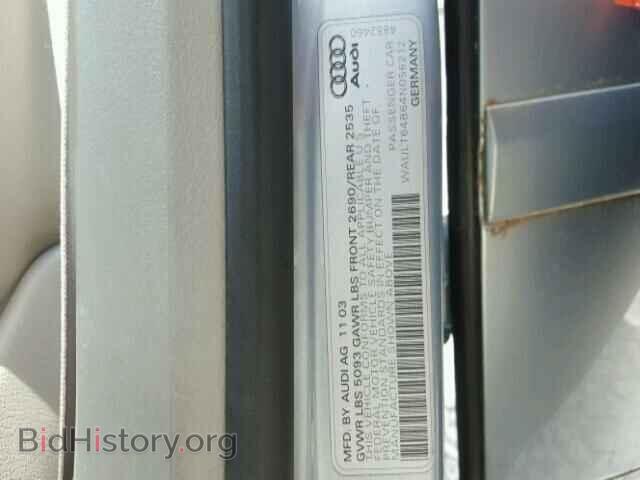 2004 AUDI A6 - VIN: WAULT64B64N056212 - Фото 10