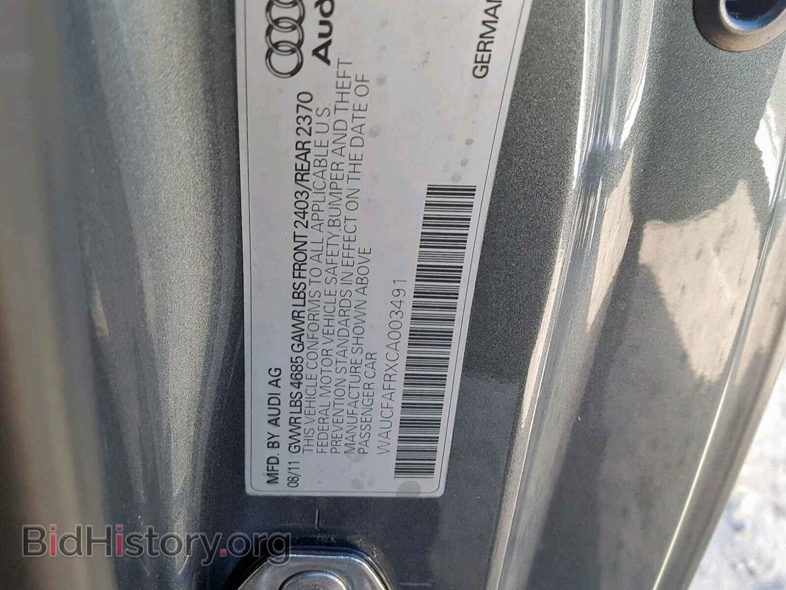 2012 AUDI A5 PREMIUM - VIN: WAUCFAFRXCA003491 - Photo 10