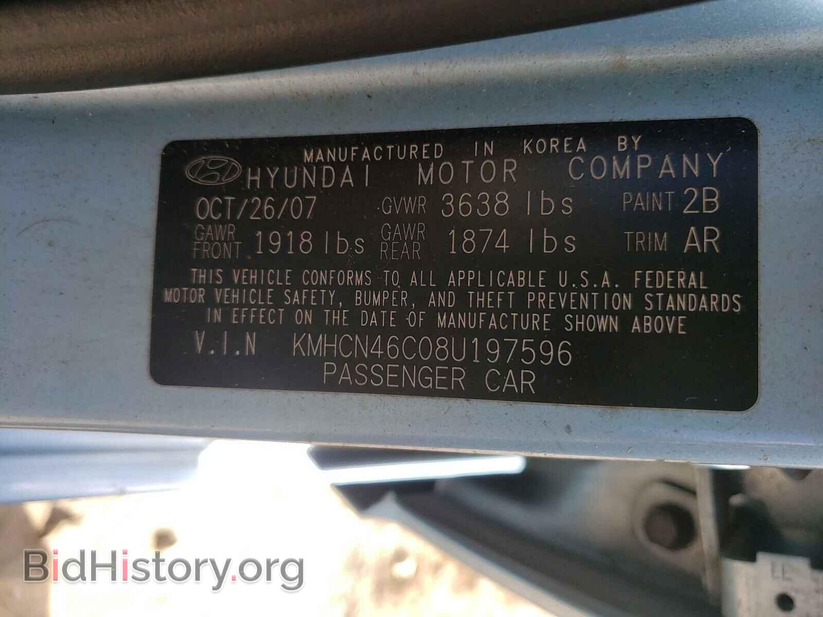 2008 HYUNDAI ACCENT - VIN: KMHCN46C08U197596 - Фото 10