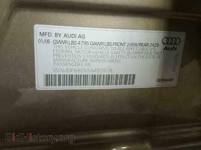 2005 AUDI A4 - VIN: WAUDF68EX5A457478 - Фото 10