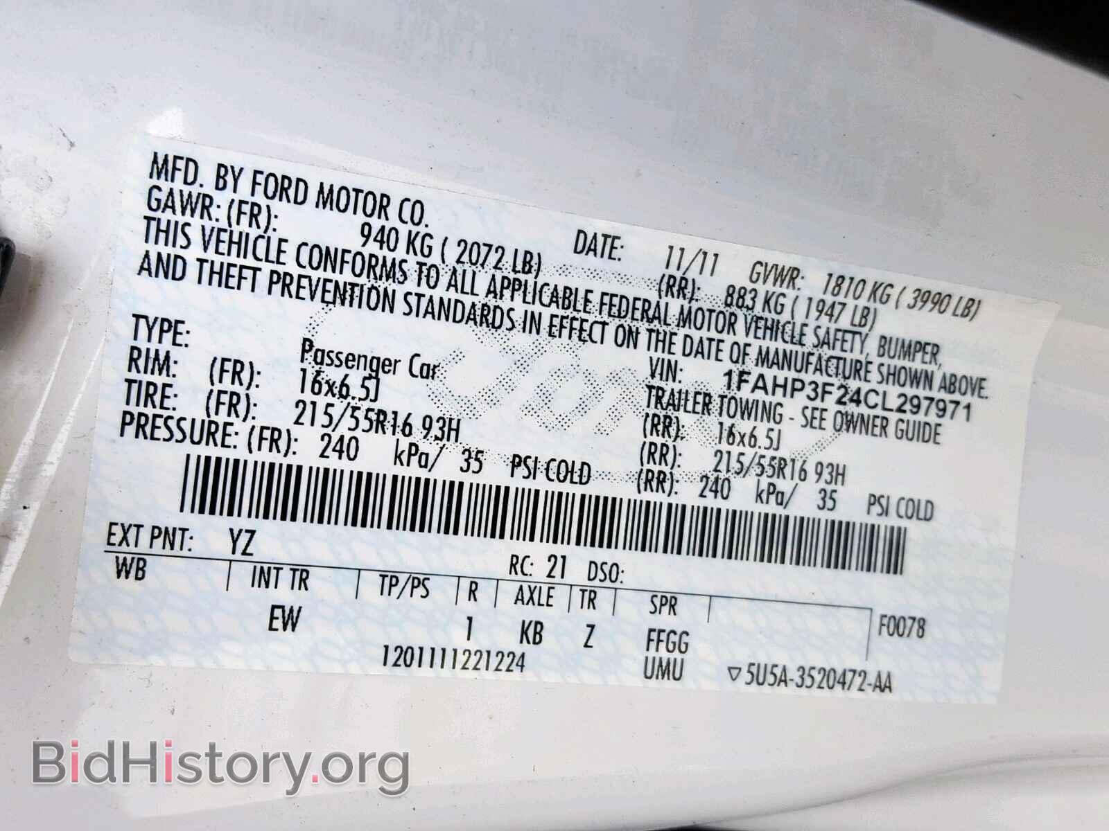 2012 FORD FOCUS SE - VIN: 1FAHP3F24CL297971 - Фото 10