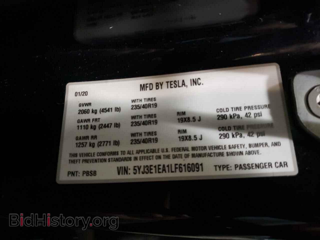 2020 TESLA MODEL 3 - VIN: 5YJ3E1EA1LF616091 - Photo 10
