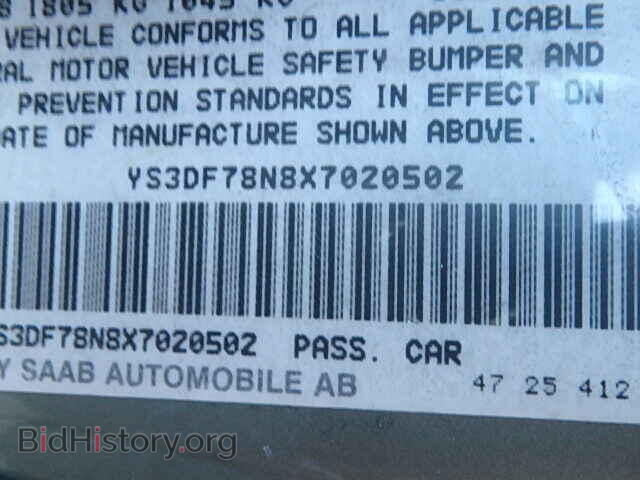 1999 SAAB 9 3 - VIN: YS3DF78N8X7020502 - Фото 9