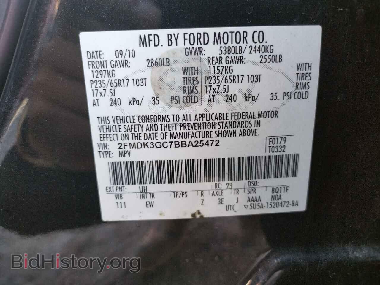 2011 FORD EDGE - VIN: 2FMDK3GC7BBA25472 - Photo 10
