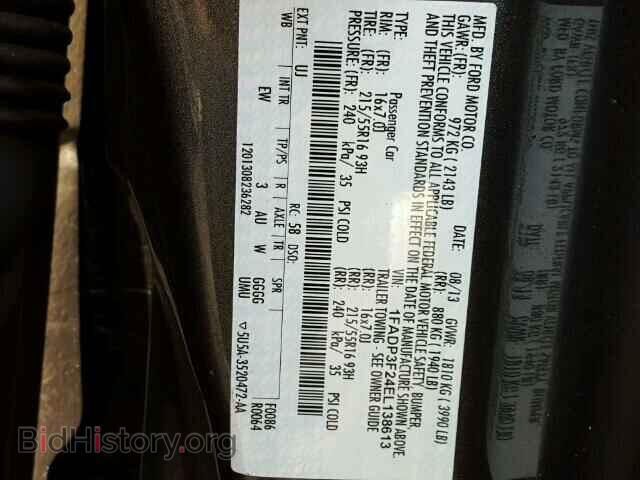 2014 FORD FOCUS - VIN: 1FADP3F24EL138613 - Фото 10