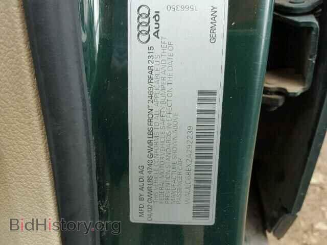 2002 AUDI A4 - VIN: WAULC68EX2A292239 - Photo 10