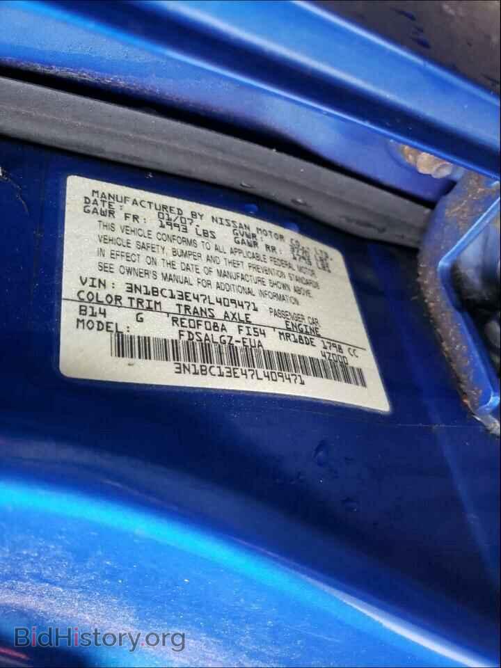 2007 NISSAN VERSA - VIN: 3N1BC13E47L409471 - Фото 10