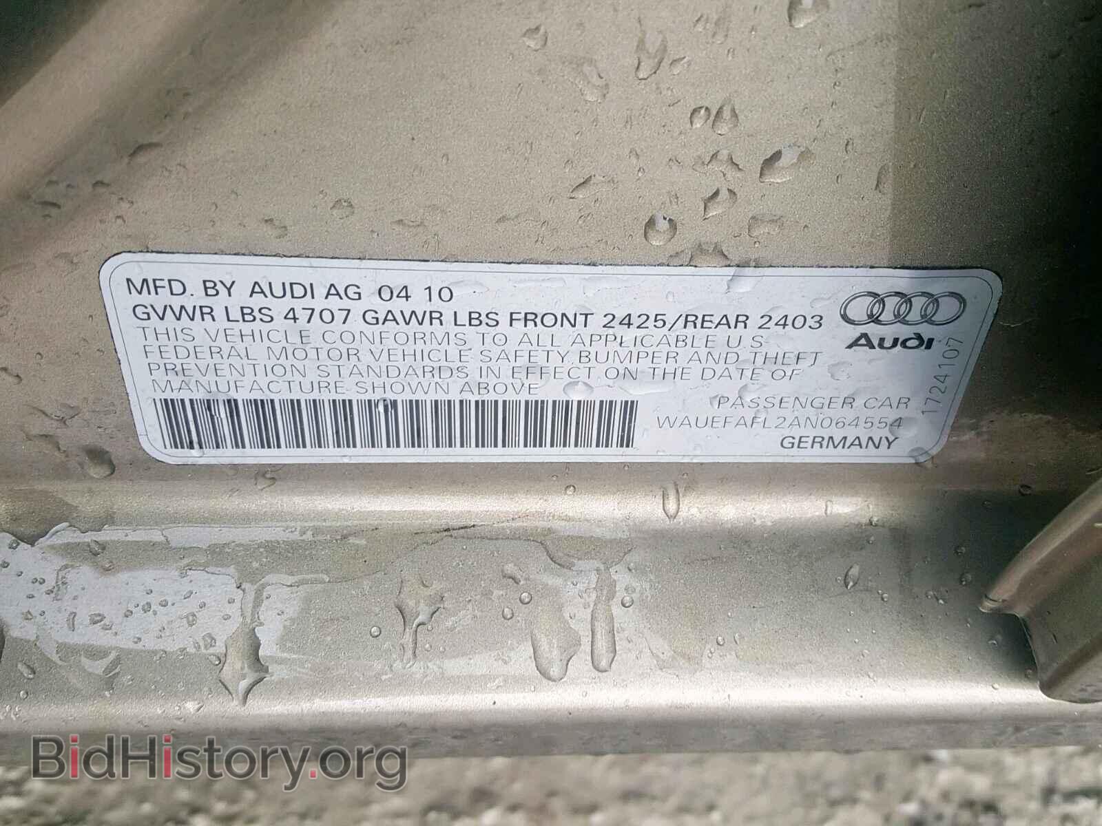 2010 AUDI A4 - VIN: WAUEFAFL2AN064554 - Фото 10