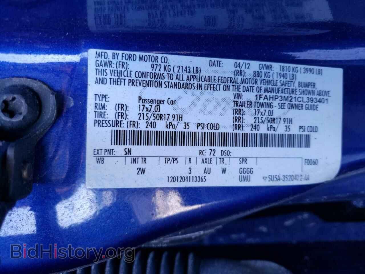 2012 FORD FOCUS - VIN: 1FAHP3M21CL393401 - Фото 10