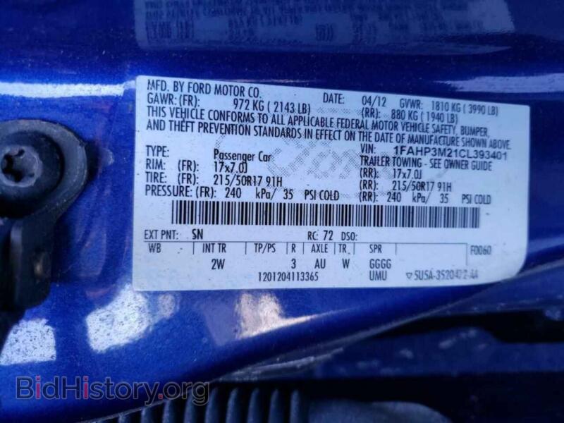 2012 Ford FOCUS (VIN 1FAHP3M21CL393401) — фото 10 из 10