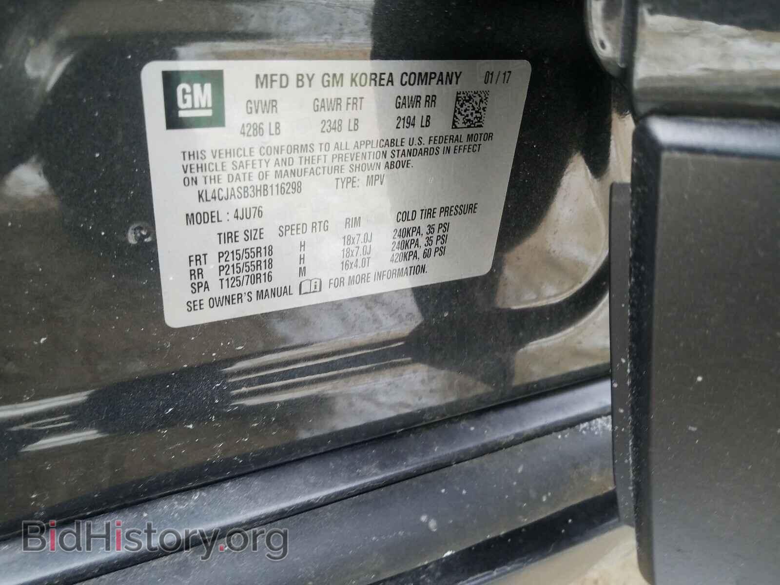 2017 BUICK ENCORE - VIN: KL4CJASB3HB116298 - Фото 10