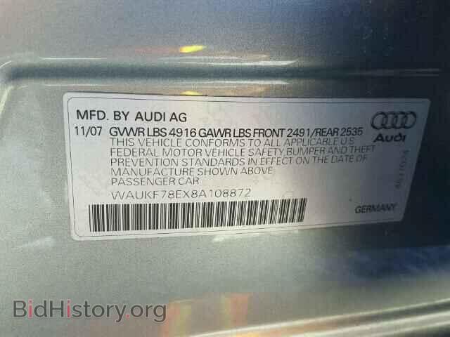 2008 AUDI A4 - VIN: WAUKF78EX8A108872 - Фото 10