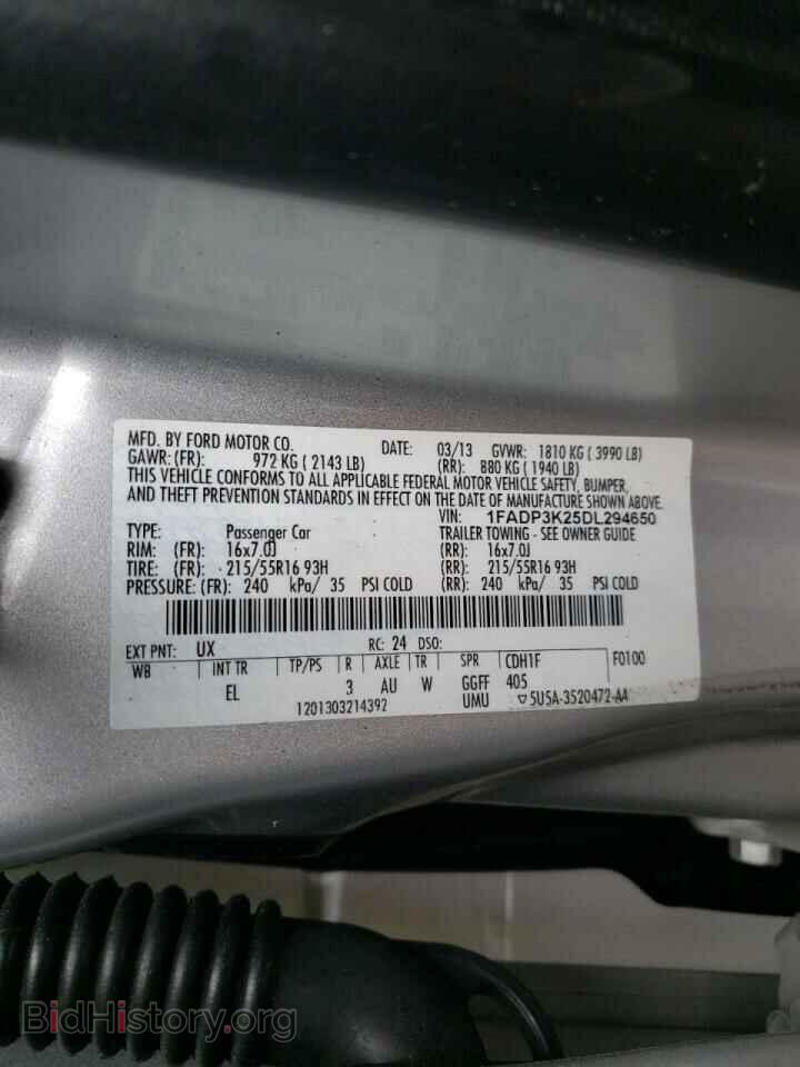 2013 FORD FOCUS - VIN: 1FADP3K25DL294650 - Фото 10