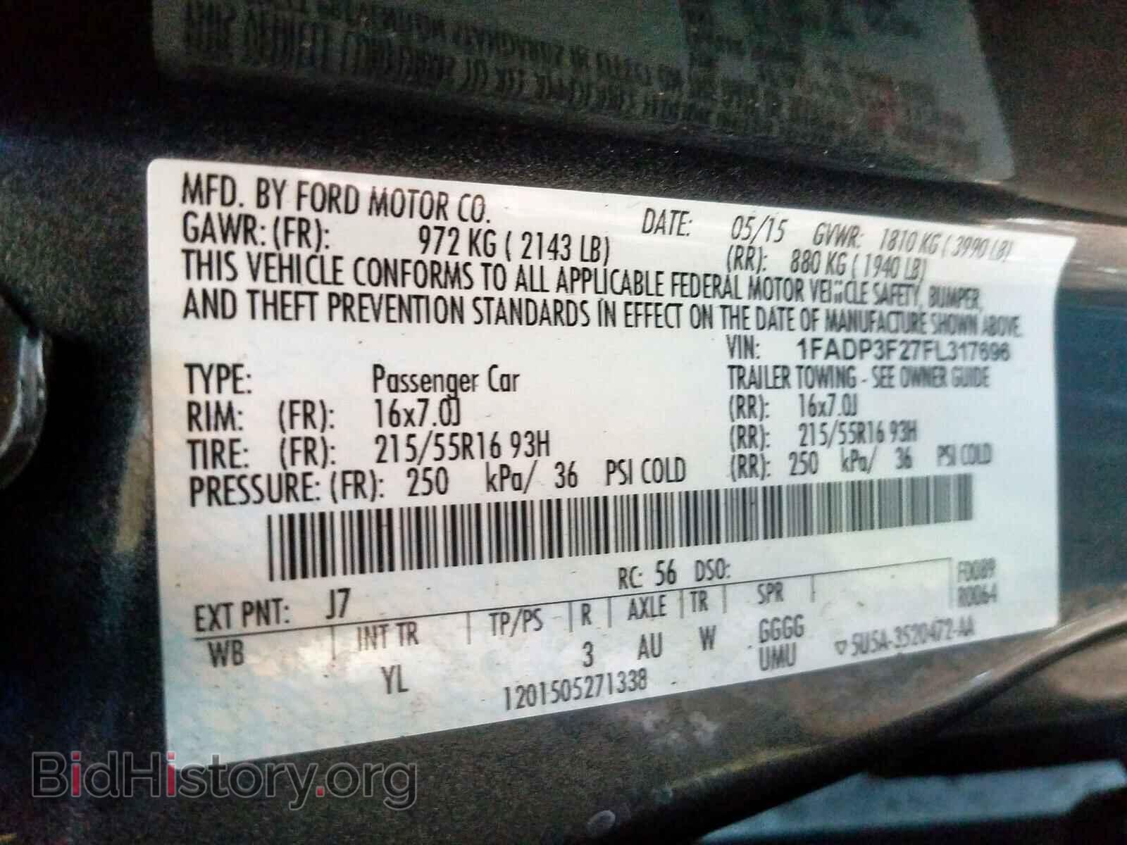 2015 FORD FOCUS - VIN: 1FADP3F27FL317696 - Фото 10