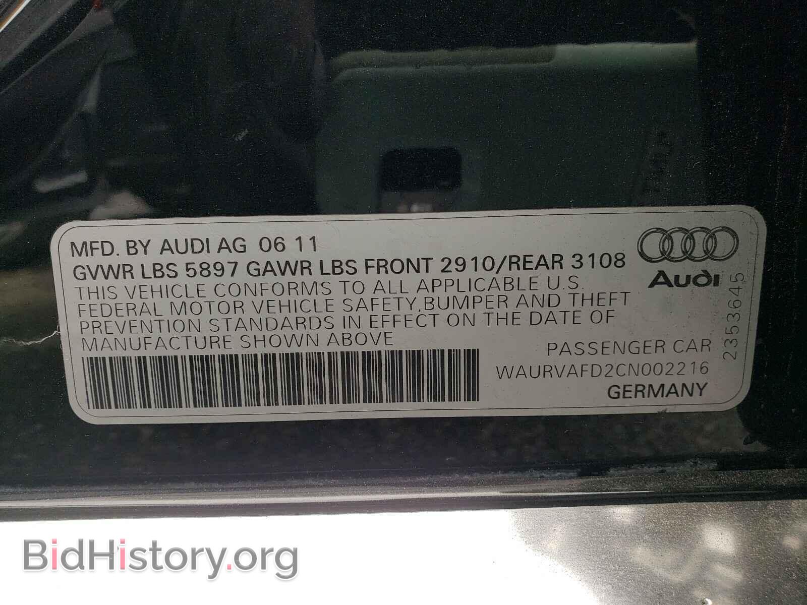 2012 AUDI A8 - VIN: WAURVAFD2CN002216 - Photo 10