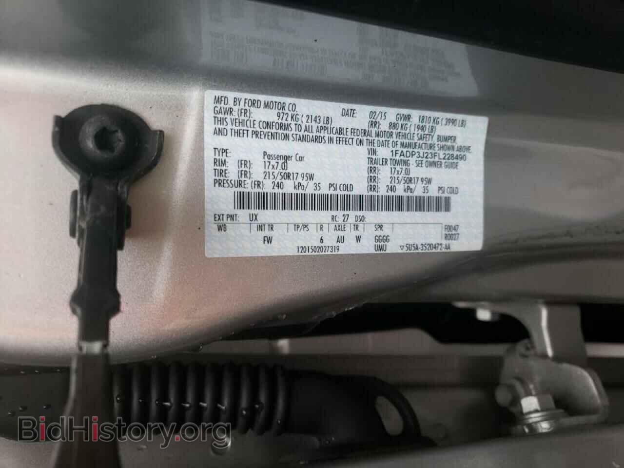 2015 FORD FOCUS - VIN: 1FADP3J23FL228490 - Фото 10