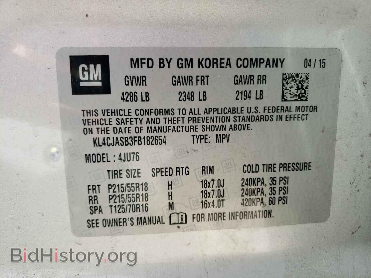 2015 BUICK ENCORE - VIN: KL4CJASB3FB182654 - Photo 10