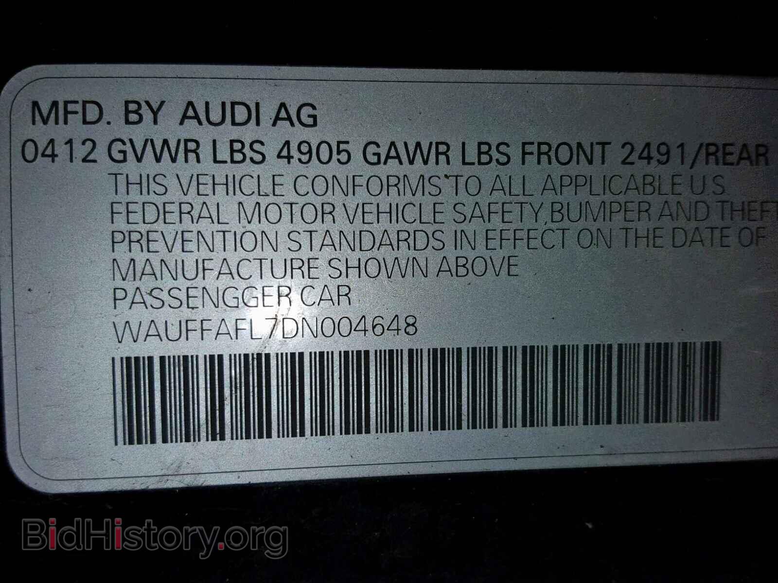2013 AUDI A4 - VIN: WAUFFAFL7DN004648 - Фото 10