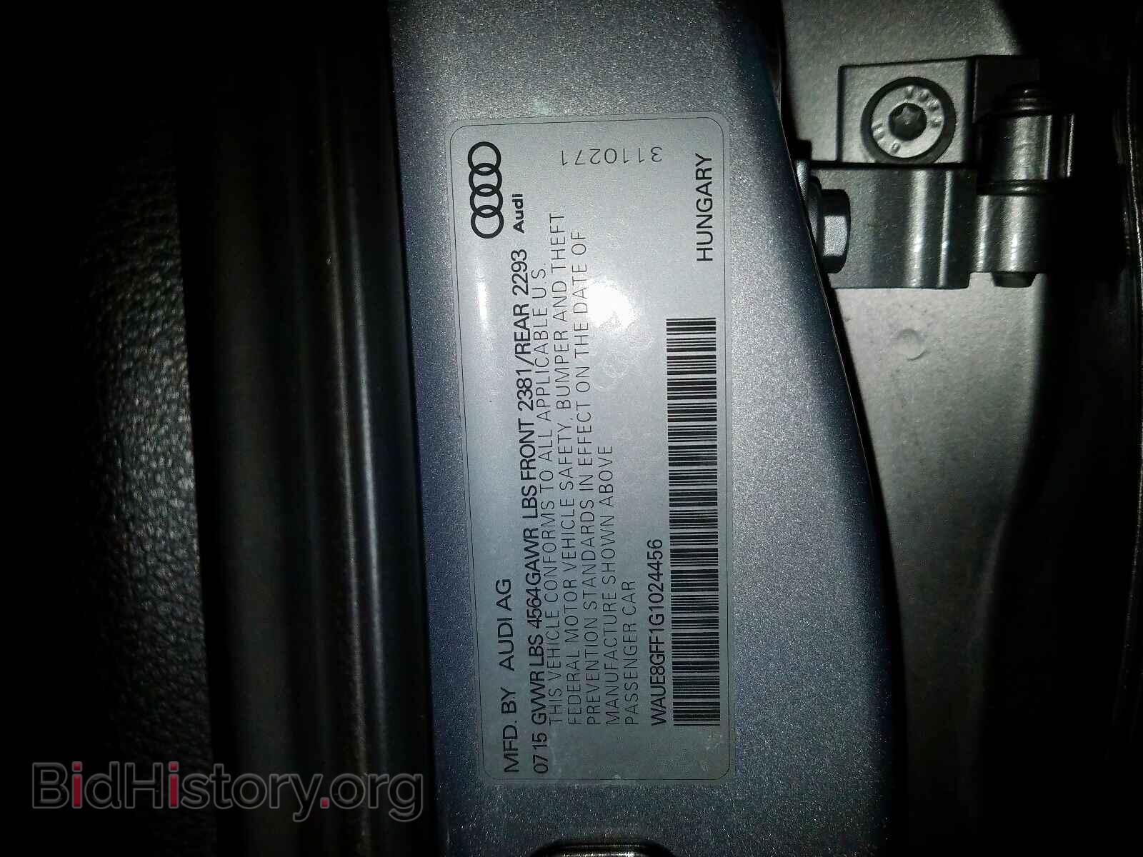 2016 AUDI A3 - VIN: WAUE8GFF1G1024456 - Фото 10