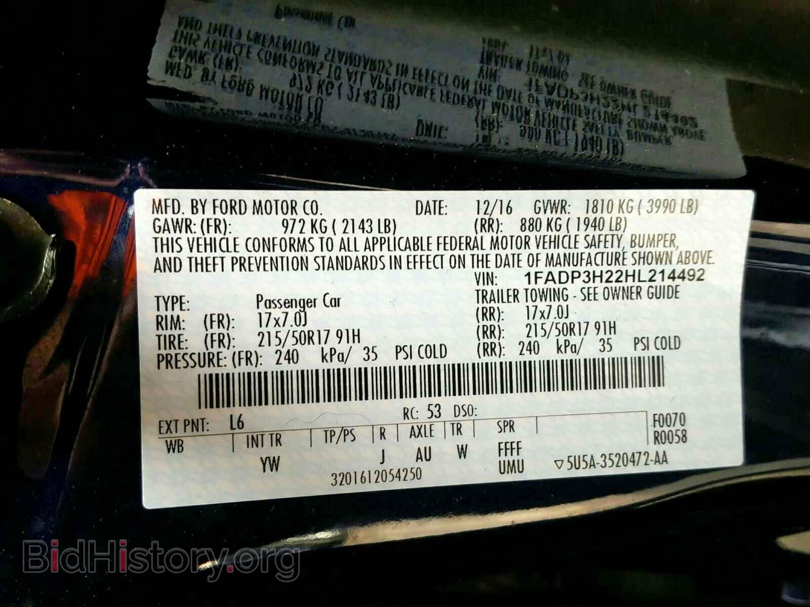 2017 FORD FOCUS - VIN: 1FADP3H22HL214492 - Фото 10