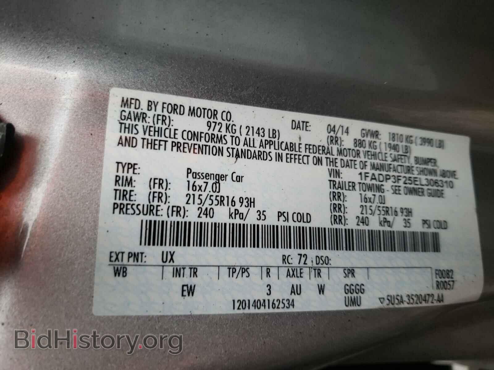 2014 FORD FOCUS - VIN: 1FADP3F25EL306310 - Photo 10