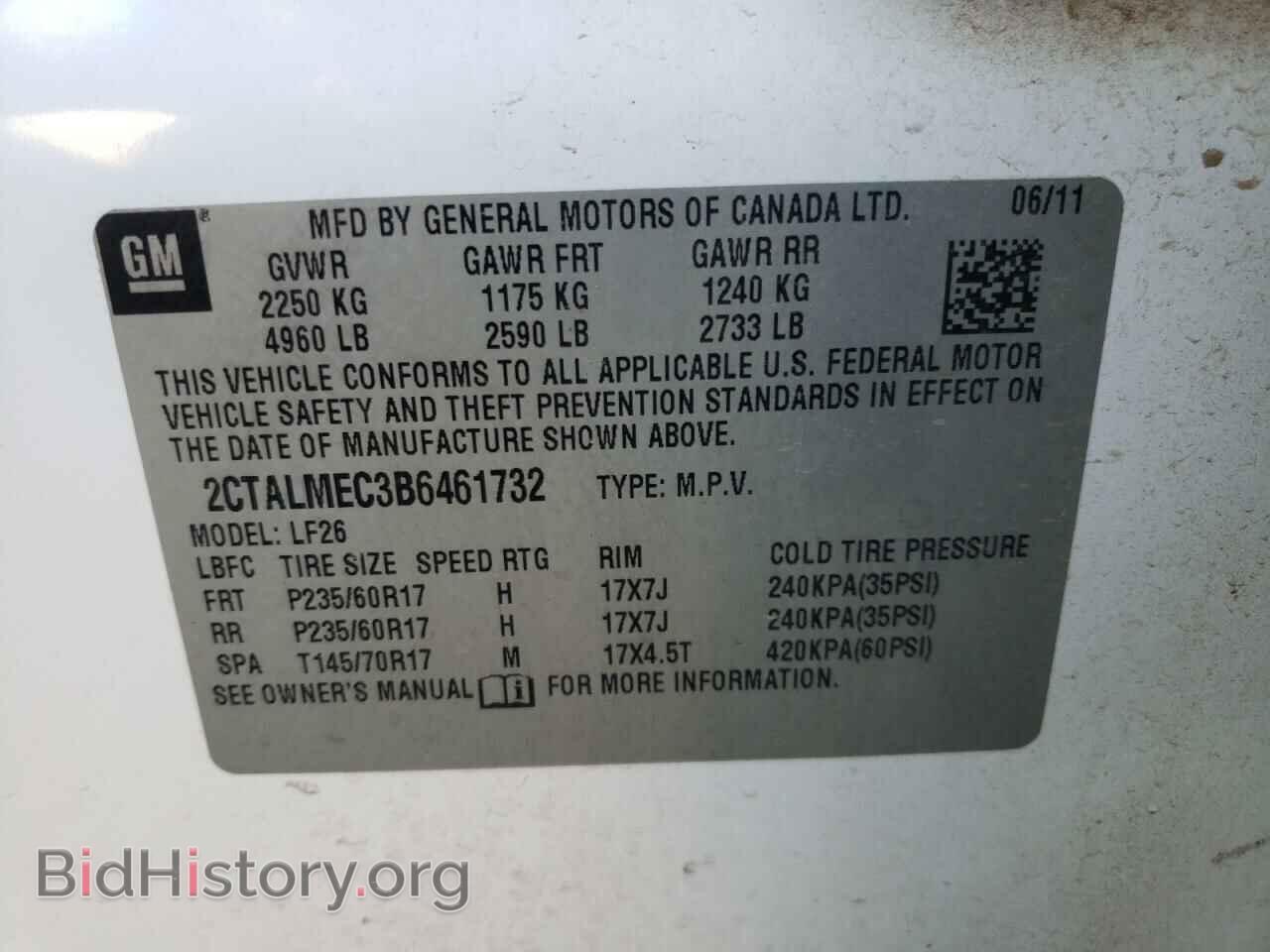 2011 GMC TERRAIN - VIN: 2CTALMEC3B6461732 - Photo 10