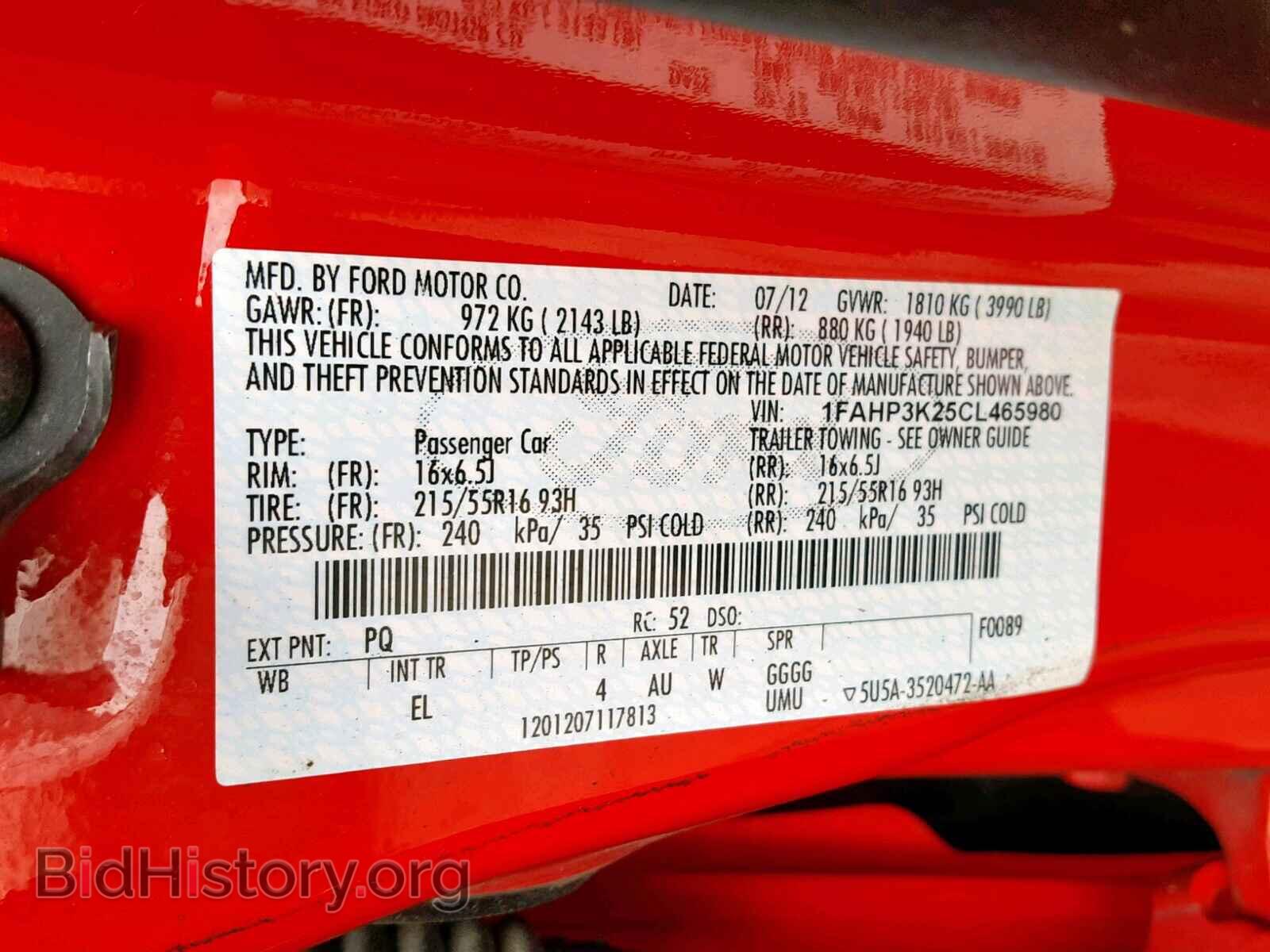 2012 FORD FOCUS SE - VIN: 1FAHP3K25CL465980 - Фото 10