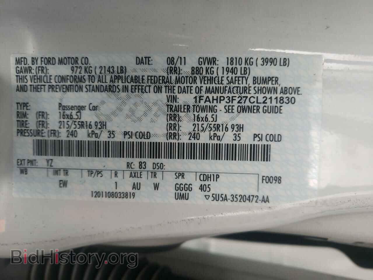2012 FORD FOCUS - VIN: 1FAHP3F27CL211830 - Фото 10