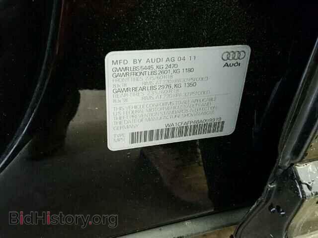 2011 AUDI Q5 - VIN: WA1CFAFP4BA099919 - Фото 10