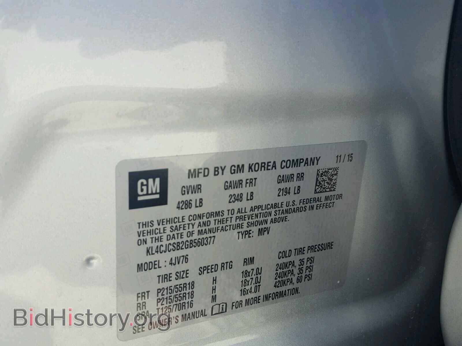 2016 BUICK ENCORE - VIN: KL4CJCSB2GB560377 - Photo 10