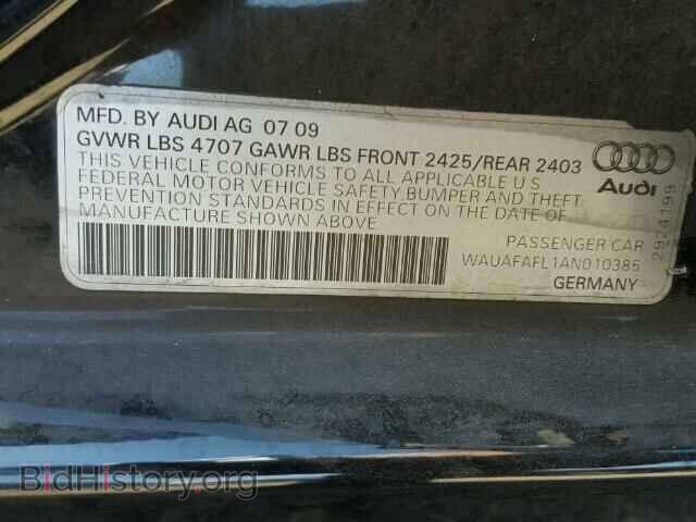 2010 AUDI A4 - VIN: WAUAFAFL1AN010385 - Фото 9