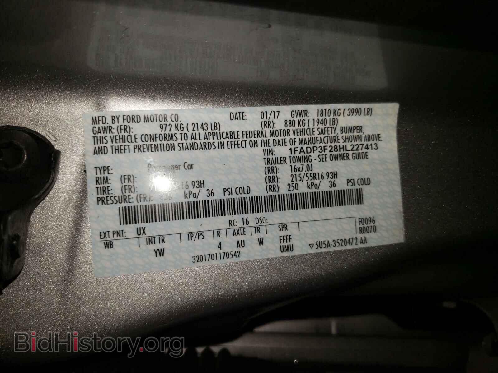 2017 FORD FOCUS - VIN: 1FADP3F28HL227413 - Фото 10