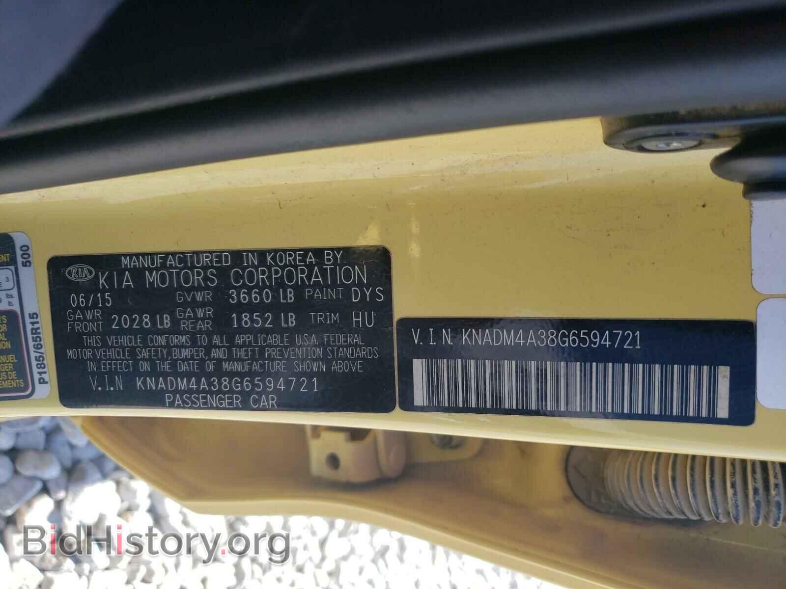 2016 KIA RIO - VIN: KNADM4A38G6594721 - Фото 10