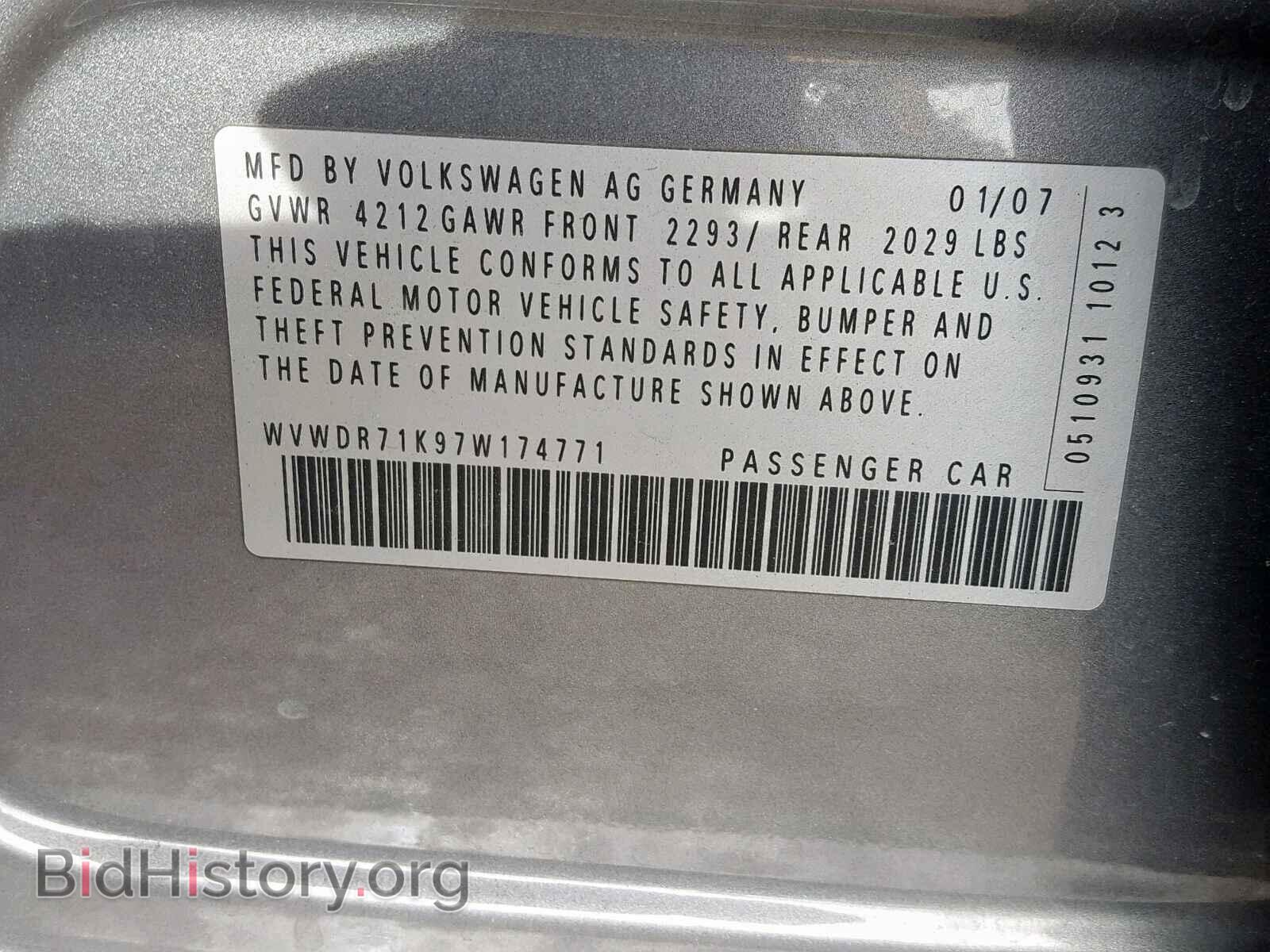 2007 VOLKSWAGEN RABBIT - VIN: WVWDR71K97W174771 - Фото 10