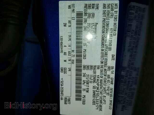 2014 FORD FOCUS - VIN: 1FADP3K21EL333171 - Фото 10