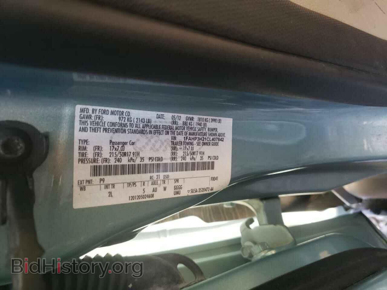 2012 FORD FOCUS - VIN: 1FAHP3H21CL407842 - Фото 10