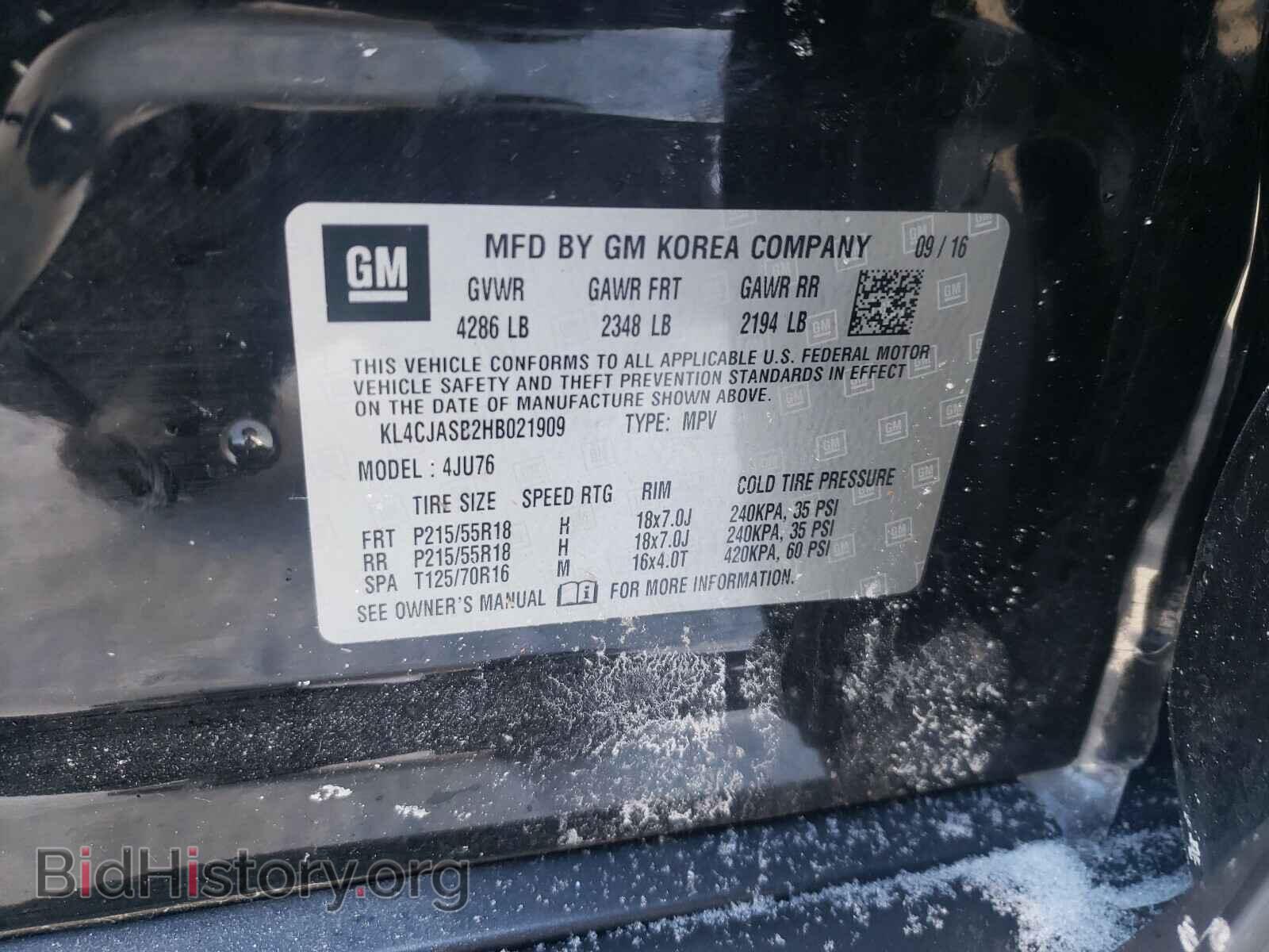 2017 BUICK ENCORE - VIN: KL4CJASB2HB021909 - Photo 10