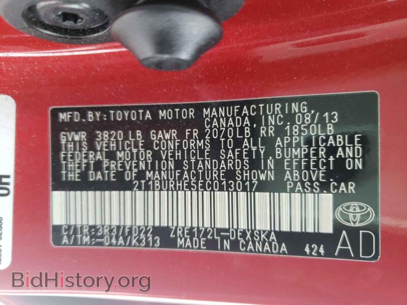 2014 Toyota COROLLA (VIN 2T1BURHE5EC013017) — photo 10 of 10
