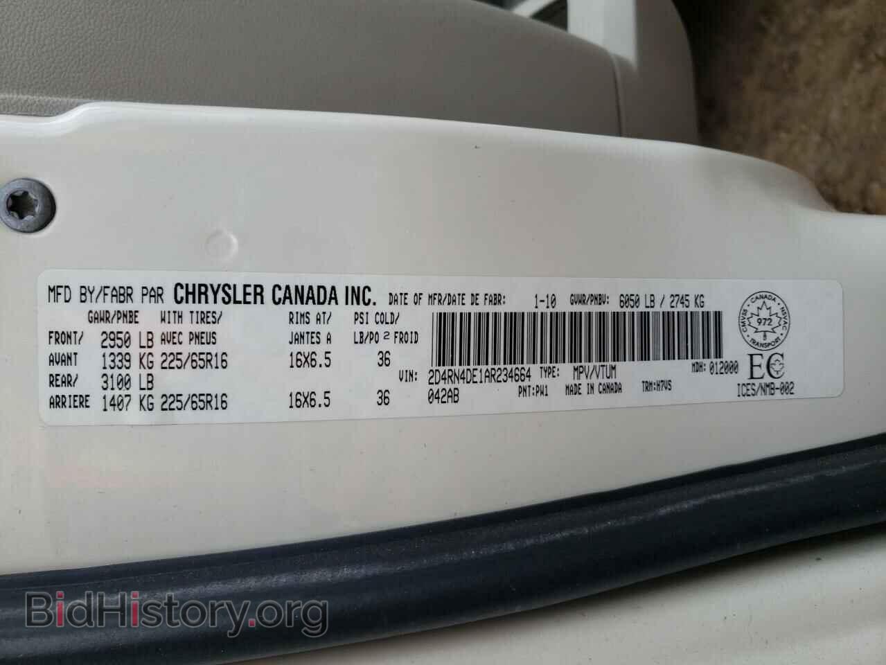 2010 DODGE GRAND CARA - VIN: 2D4RN4DE1AR234664 - Фото 10