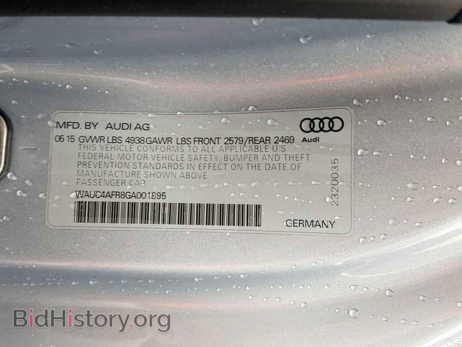 2016 AUDI S5/RS5 - VIN: WAUC4AFR8GA001895 - Фото 10