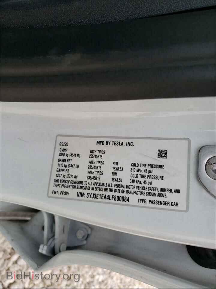 2020 TESLA MODEL 3 - VIN: 5YJ3E1EA4LF800084 - Фото 10