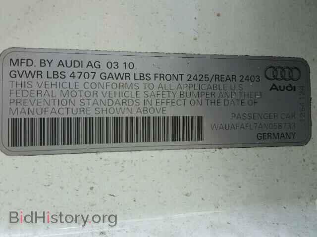 2010 AUDI A4 - VIN: WAUAFAFL7AN058733 - Фото 10