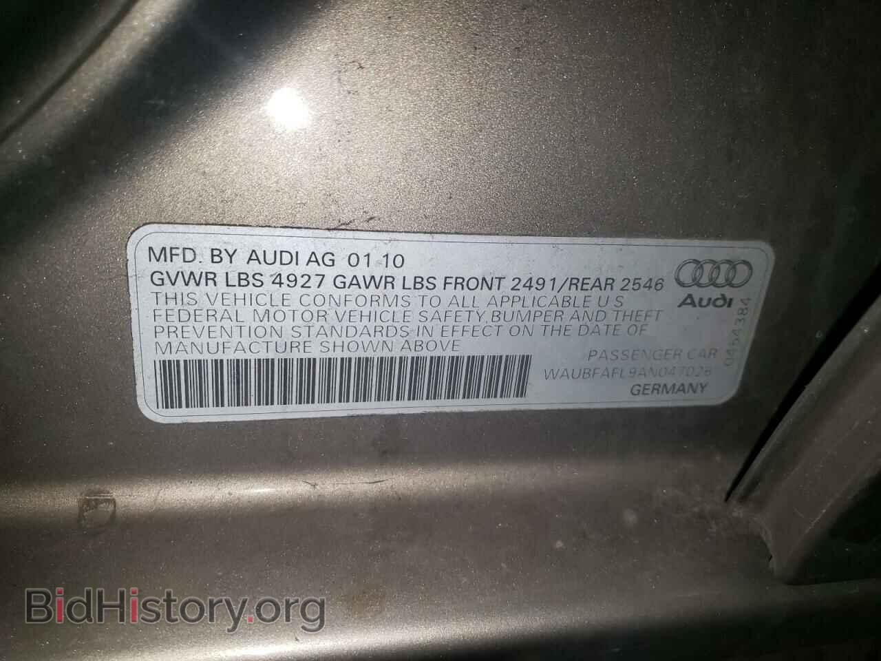 2010 AUDI A4 - VIN: WAUBFAFL9AN047026 - Фото 10