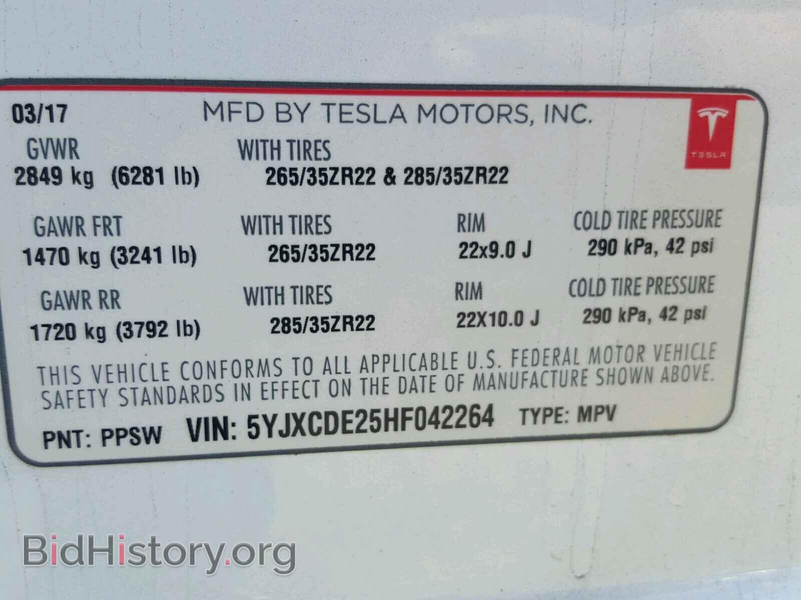 2017 TESLA MODEL X - VIN: 5YJXCDE25HF042264 - Photo 10