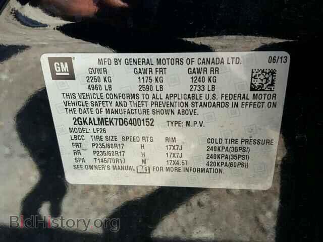 2013 GMC TERRAIN - VIN: 2GKALMEK7D6400152 - Photo 10